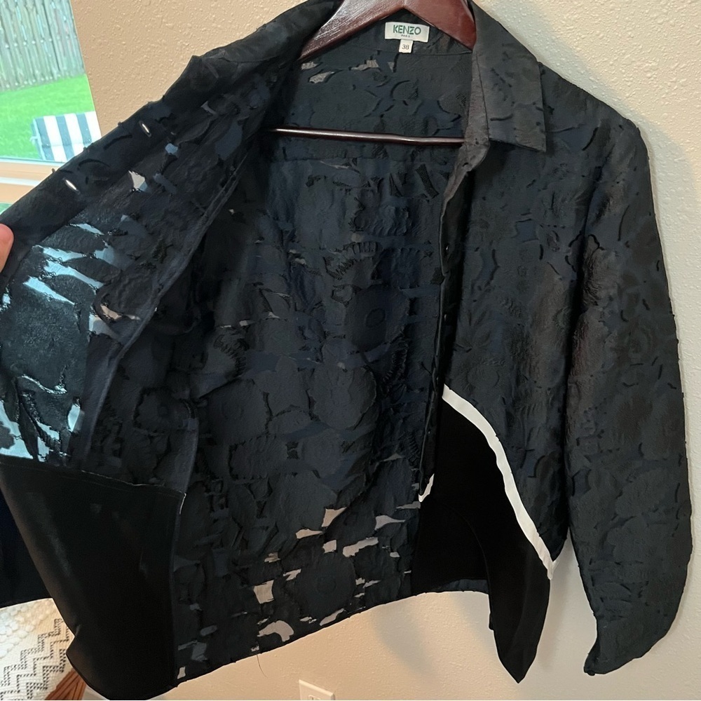 Kenzo Paris Navy and Black Textured Blazer - Picture 7 of 7